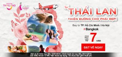 Hãng bay AirAsia khuyến mại vé siêu rẻ đi Thái Lan